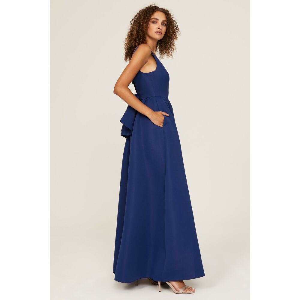 Sachin & Babi Katrina Midnight Blue Sleeveless V-Neck Bow Back Cocktail Gown 14 - Picture 3 of 14
